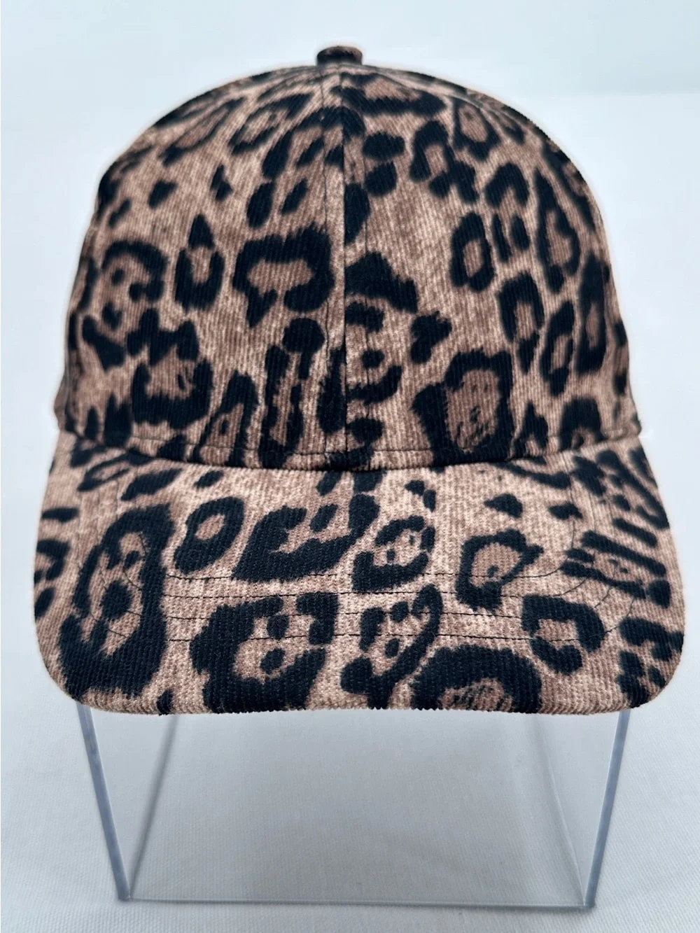 NWT Leopard Print Baseball Cap Micro Corduroy NineWest Unisex